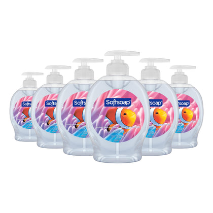 Softsoap aquarium front packaging showing cheerful fish and fresh scent