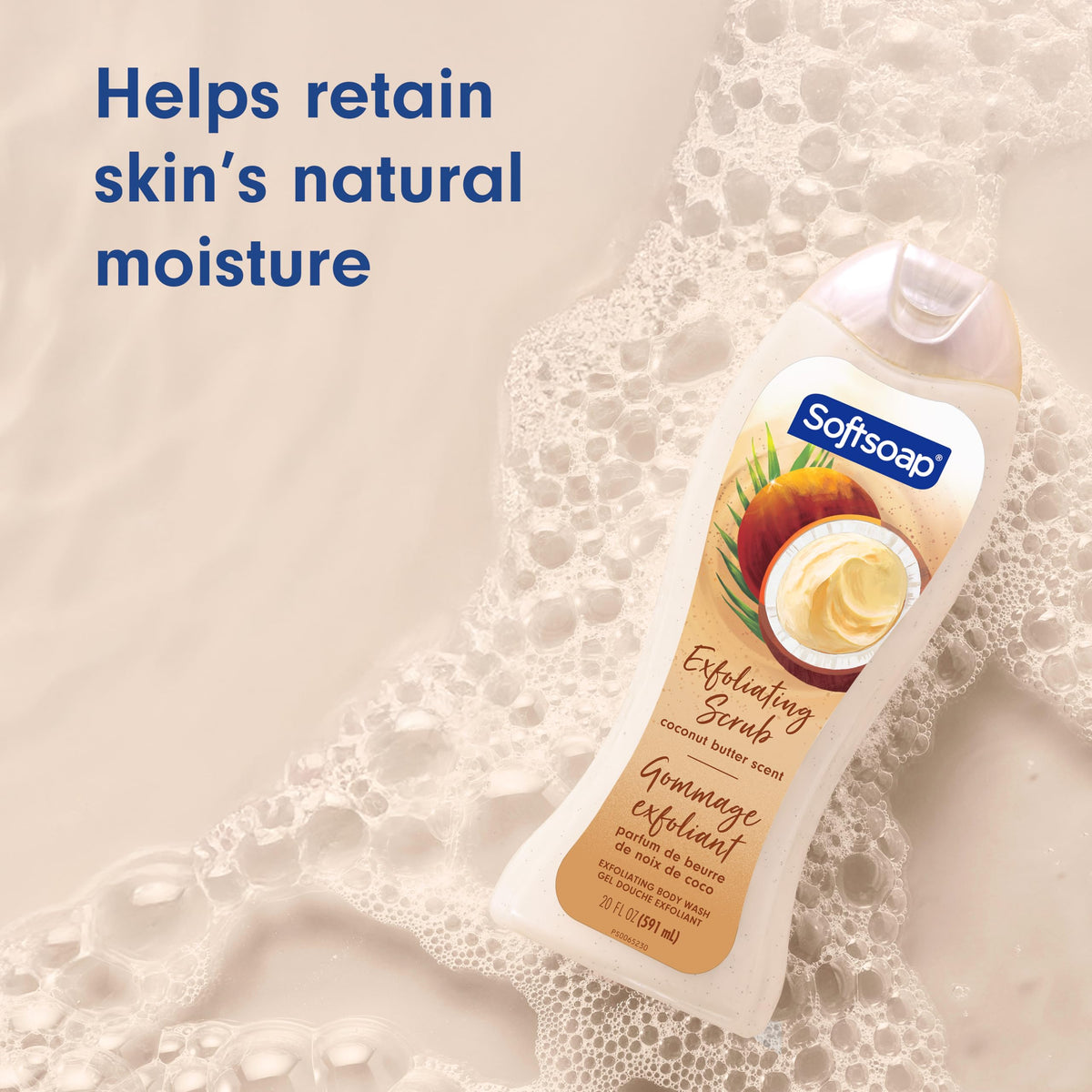 Softsoap bottle label with recycle icon promoting recyclable packaging
