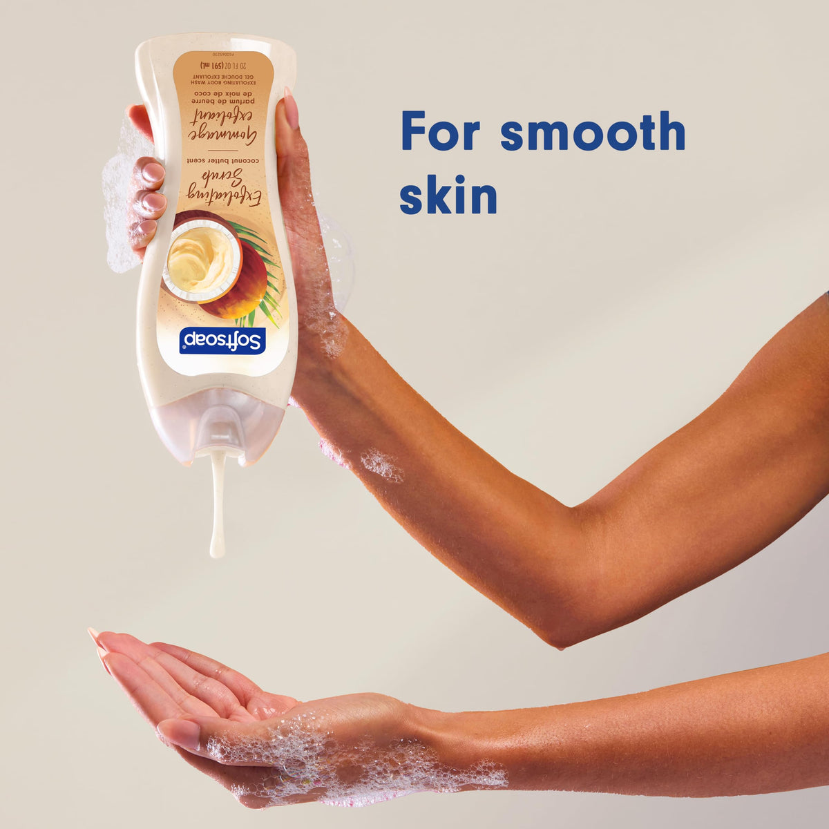 Softsoap body wash in shower scene demonstrating use and lather