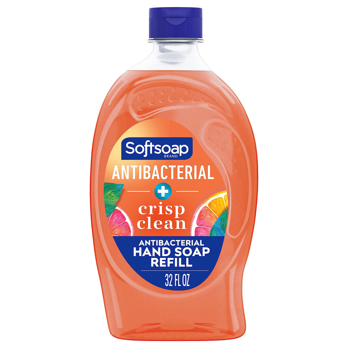 Softsoap crisp clean front packaging showing product and refill benefit