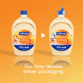 Softsoap easy pour spout close-up for mess-free refilling