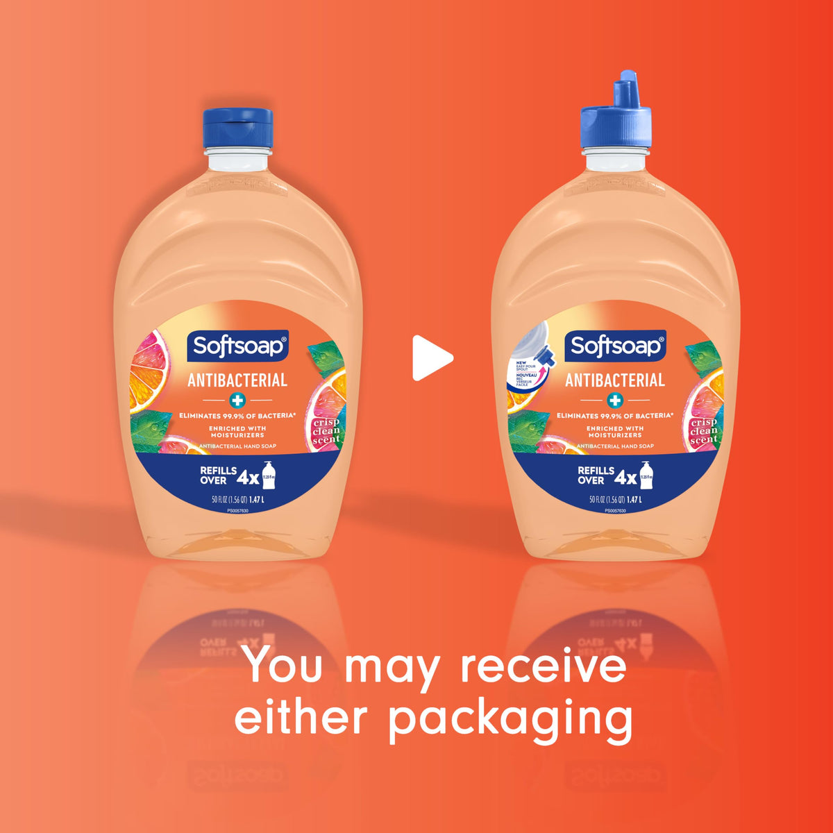 Softsoap easy-pour spout close-up for mess-free refilling convenience