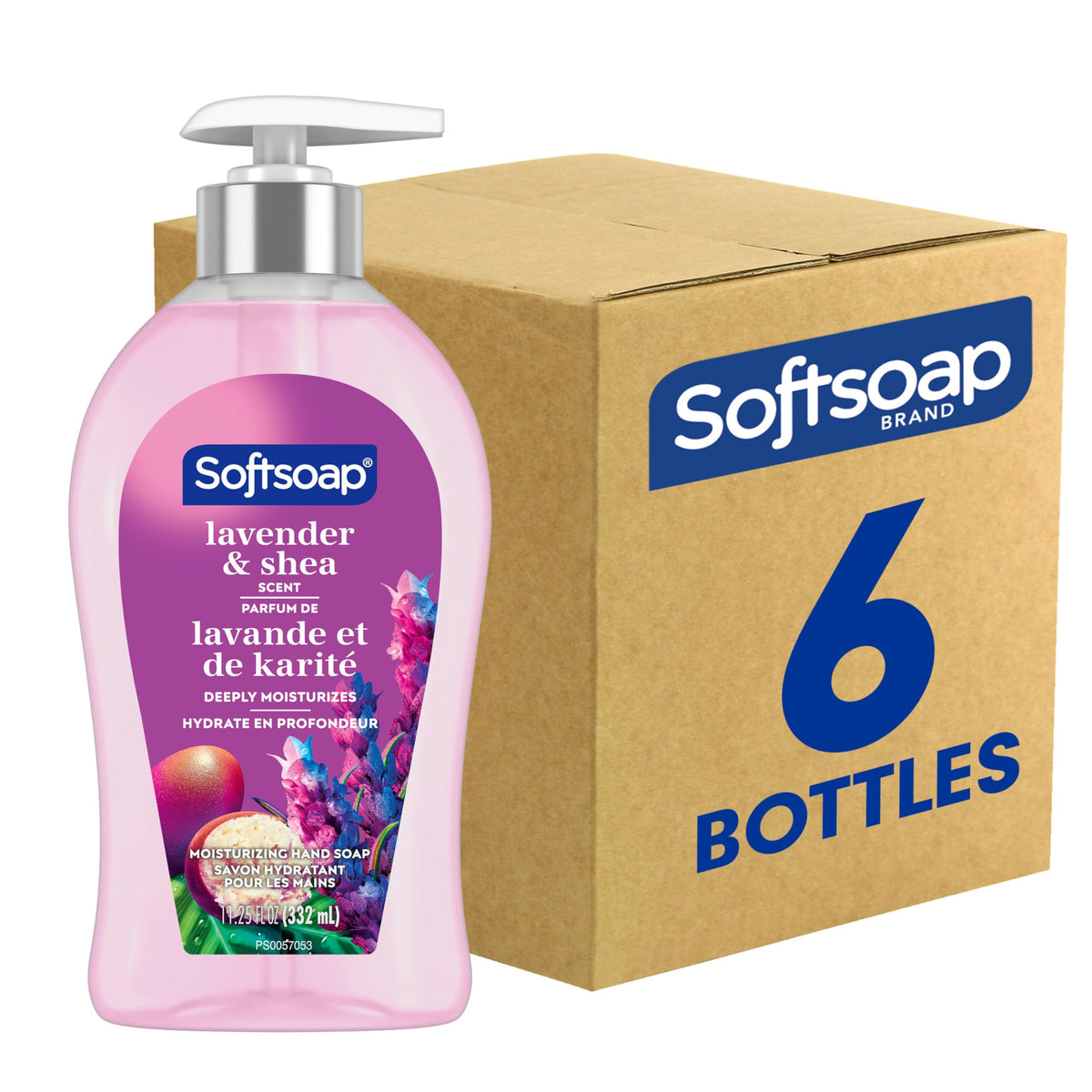 Softsoap bottle front packaging showing lavender shea scent and elegant design