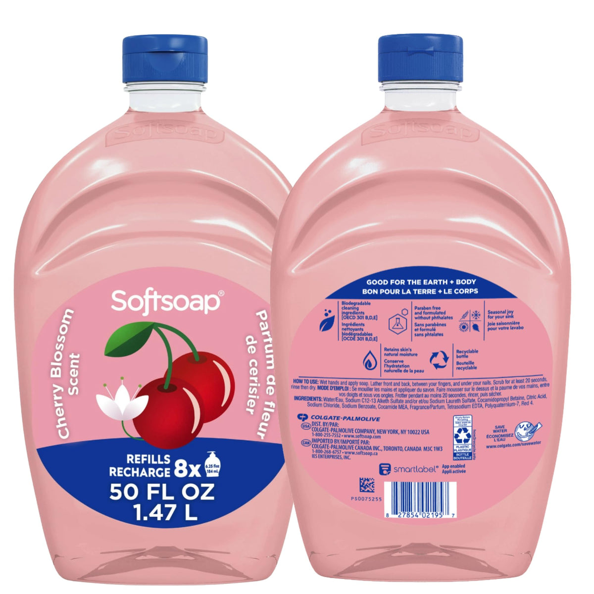 Softsoap Meyer Lemon being poured into a dispenser for quick refills