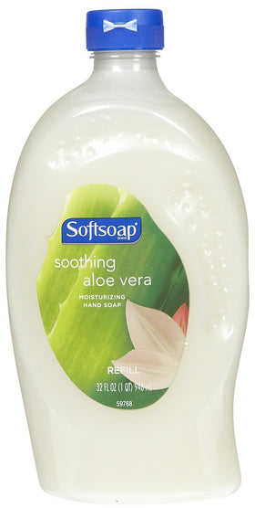 Softsoap refill 32 oz front label showing product and benefits
