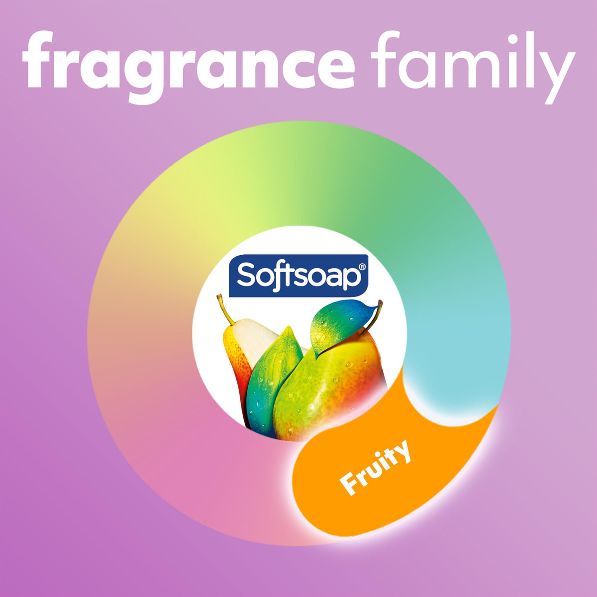 Six Softsoap bottles arranged to show supply and convenience benefit