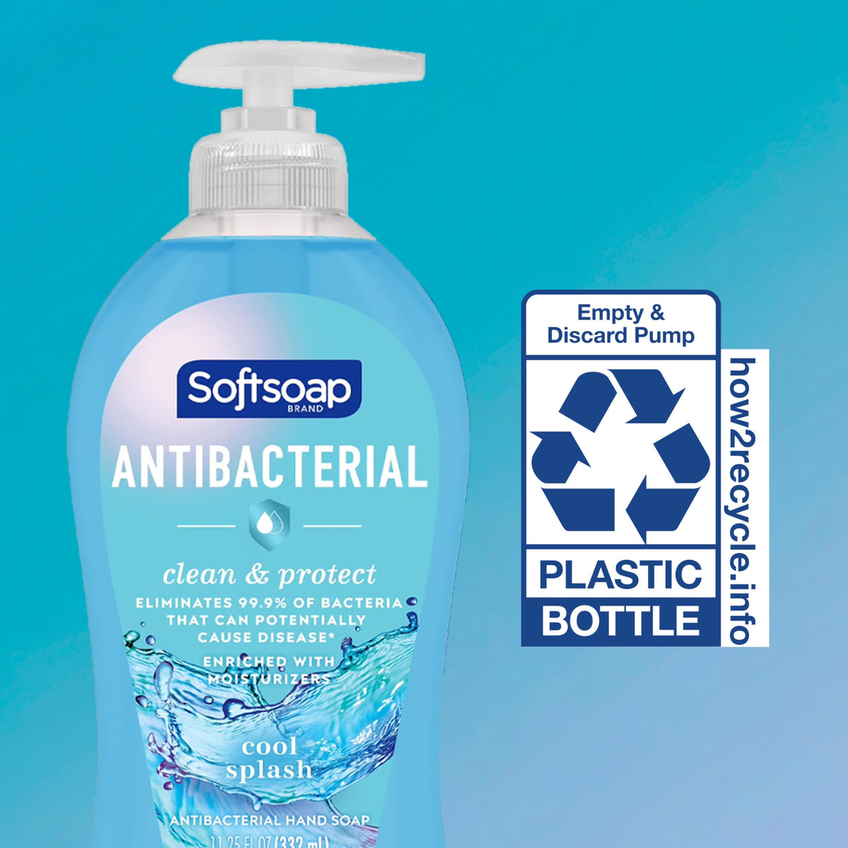 Softsoap bottle next to common items to show 11.25 fl oz scale