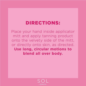SOL by Jergens color guide label demonstrating instant tint and shade choices