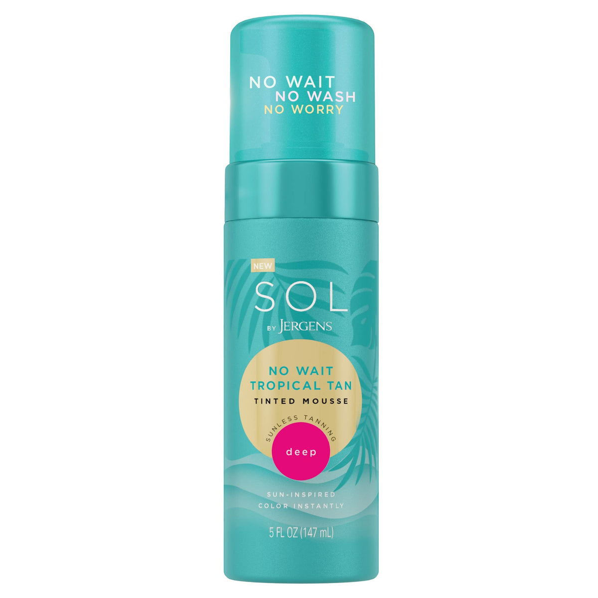 SOL by Jergens front bottle showing tropical tan packaging and fast-develop benefits
