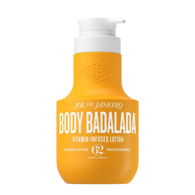 Sol de Janeiro front packaging displaying Badalada lotion and size benefit