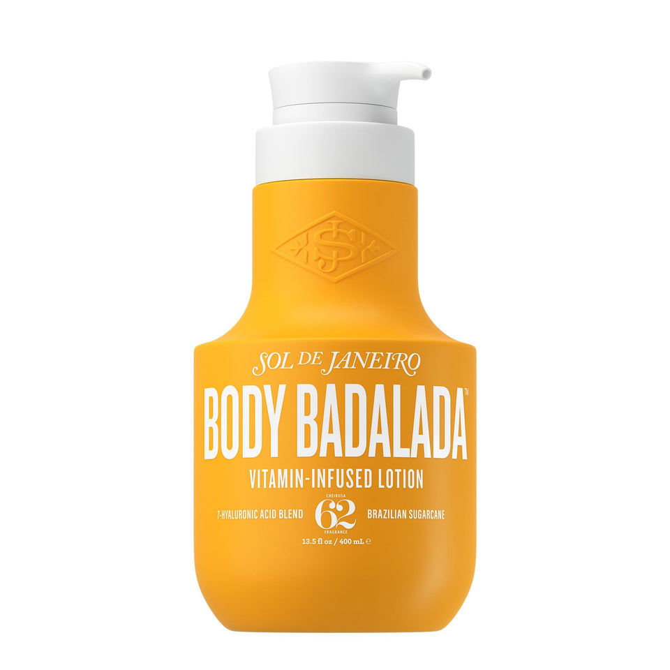 Sol de Janeiro front packaging displaying Badalada lotion and size benefit
