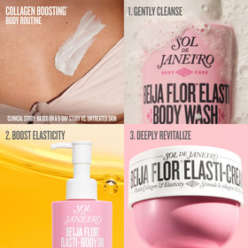 Sol de Janeiro bottle styled in bathroom to suggest seamless routine use