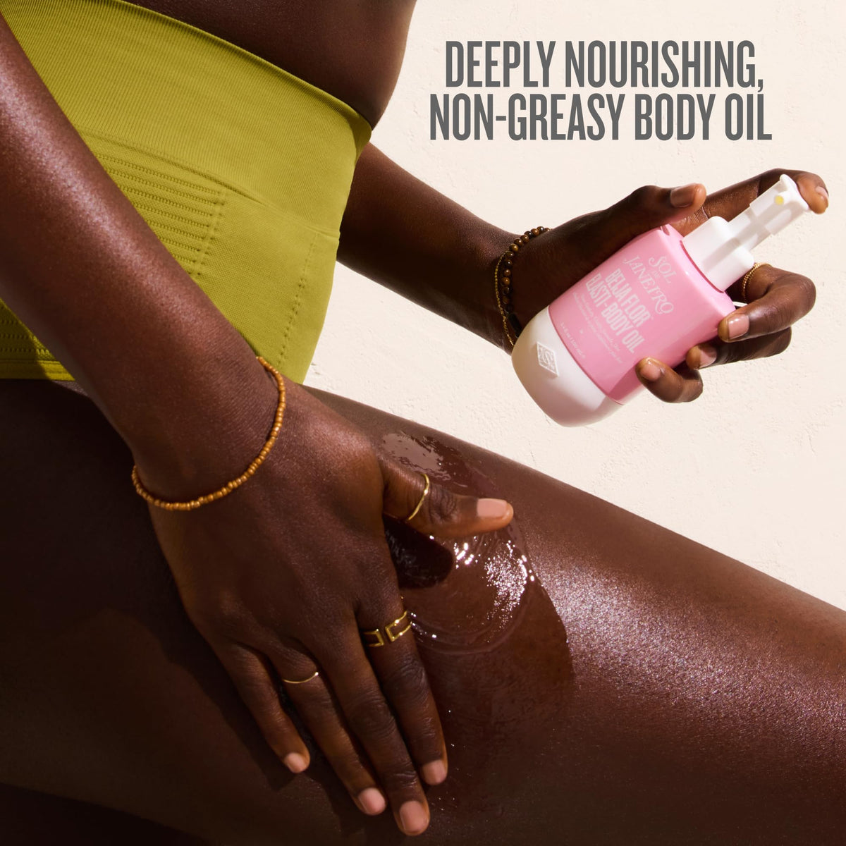 Sol de Janeiro ingredients callout featuring cacay oil for elasticity support