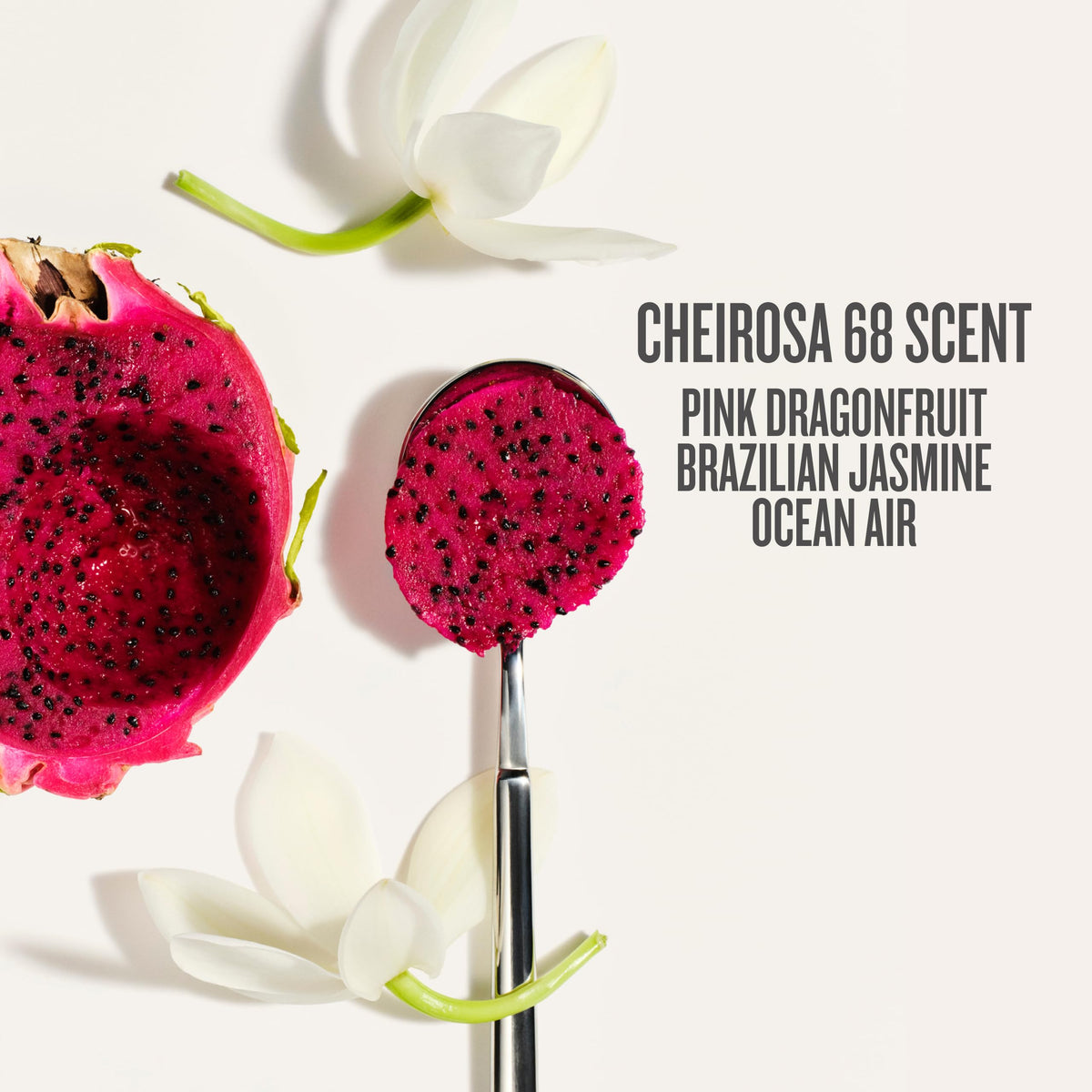 Sol de Janeiro visual of Cheirosa 68 scent notes emphasizing fruity floral aroma