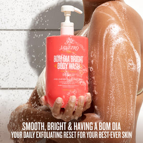 Sol de Janeiro product label highlighting exfoliating ingredients and benefits