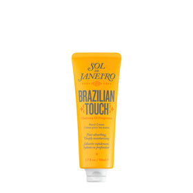 Sol de Janeiro tube front view showing brand and design, invites quick hydration