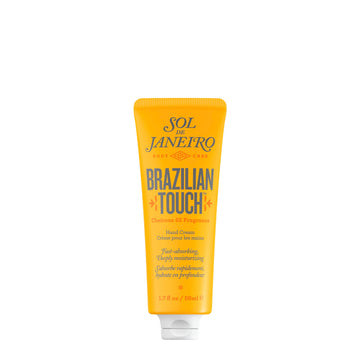 Sol de Janeiro tube front view showing brand and design, invites quick hydration