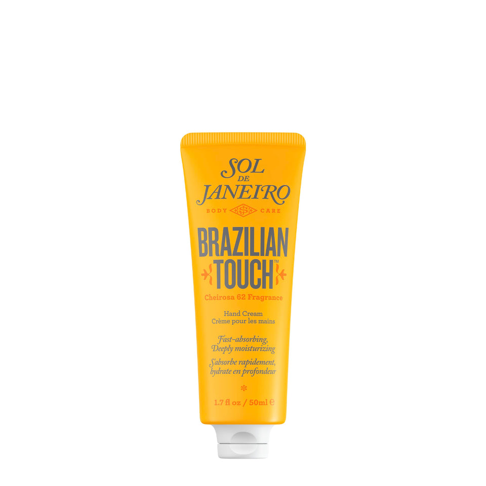 Sol de Janeiro tube front view showing brand and design, invites quick hydration