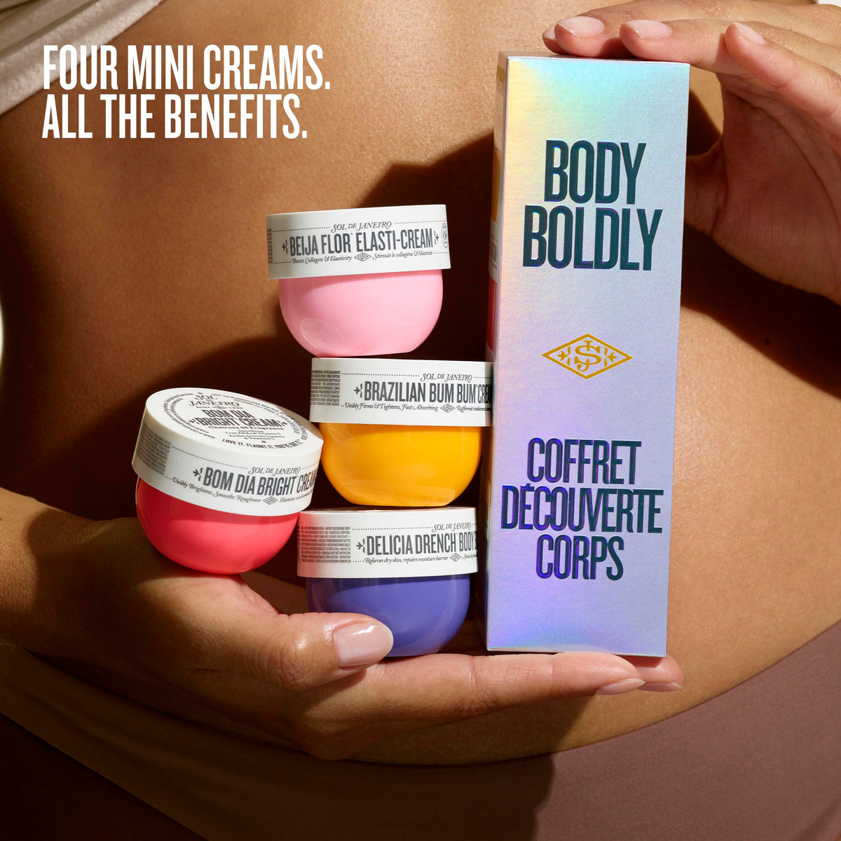 Sol de Janeiro Brazilian Bum Bum Cream jar detail highlighting label and quick-absorbing finish