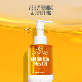 Sol de Janeiro oil pouring from bottle displaying fast-absorbing texture benefit