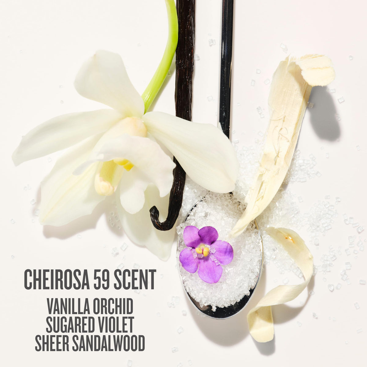 Sol de Janeiro label detail highlighting Cheirosa 59 fragrance notes