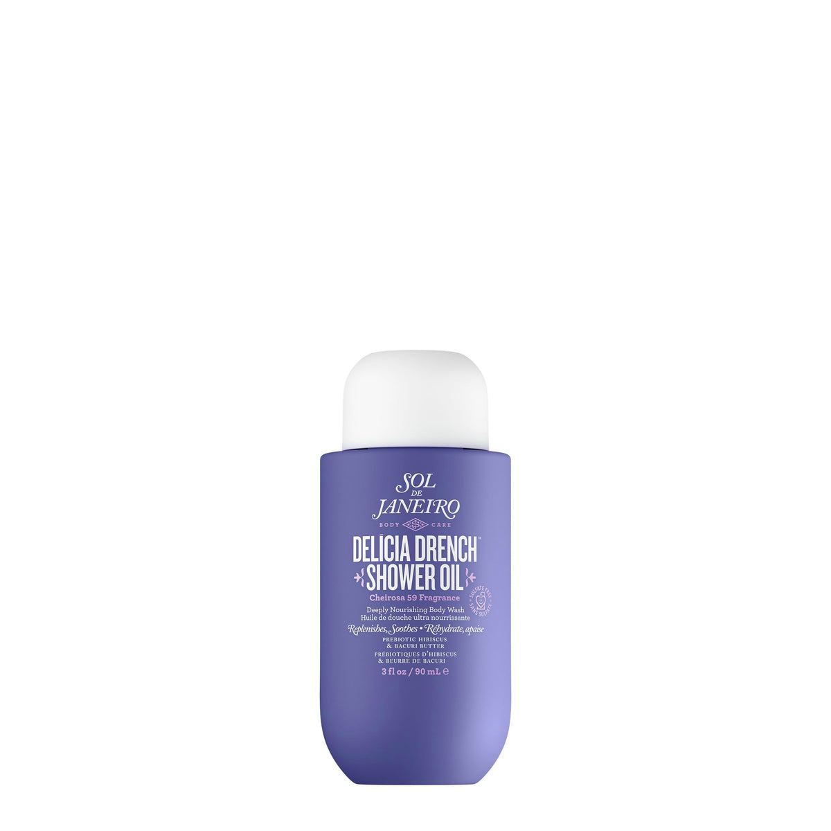 Sol de Janeiro bottle front packaging showing travel-friendly size and scent