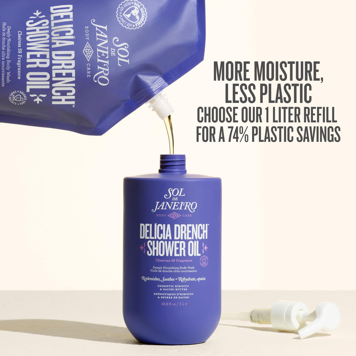 Sol de Janeiro paired with body butter showing extended hydration benefits