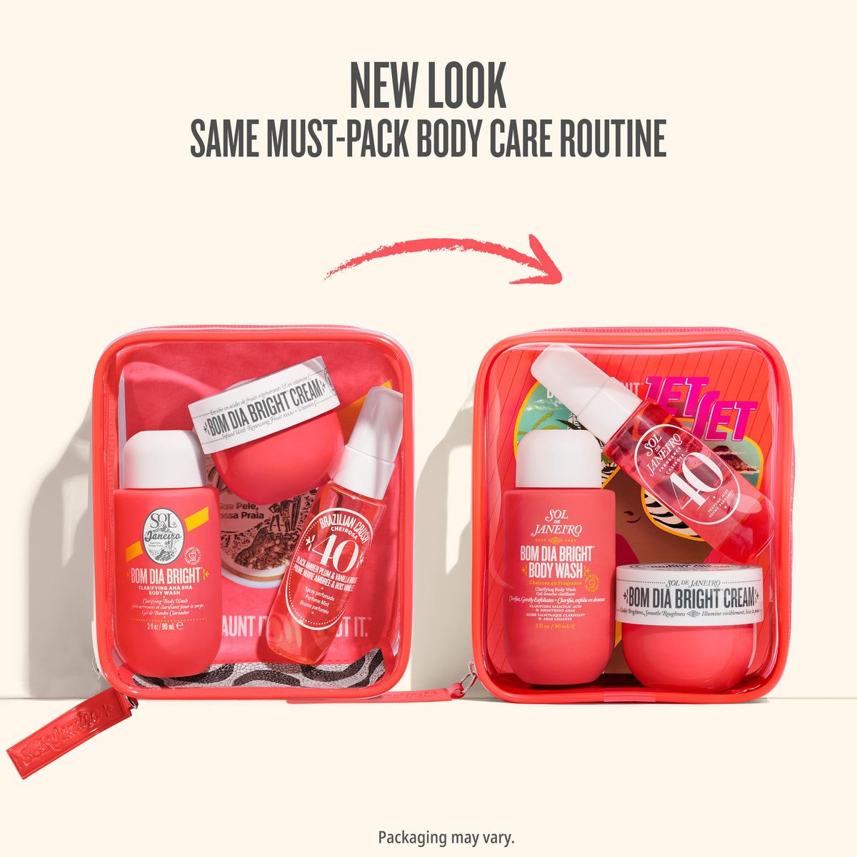 Sol de Janeiro products in shower setting showing routine use and brightening benefit