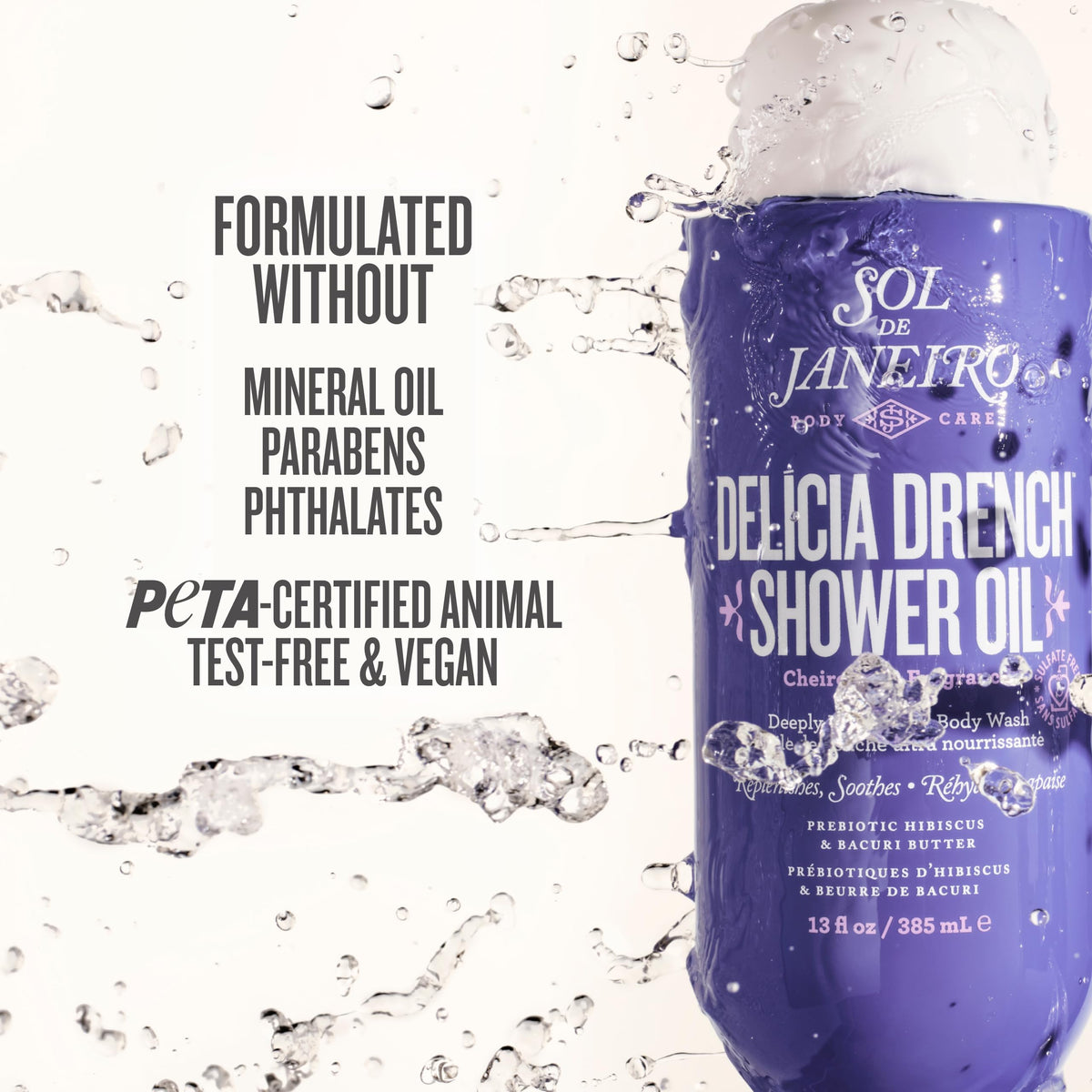 Sol de Janeiro label closeup showing Cheirosa 59 fragrance notes and ingredient clarity benefit
