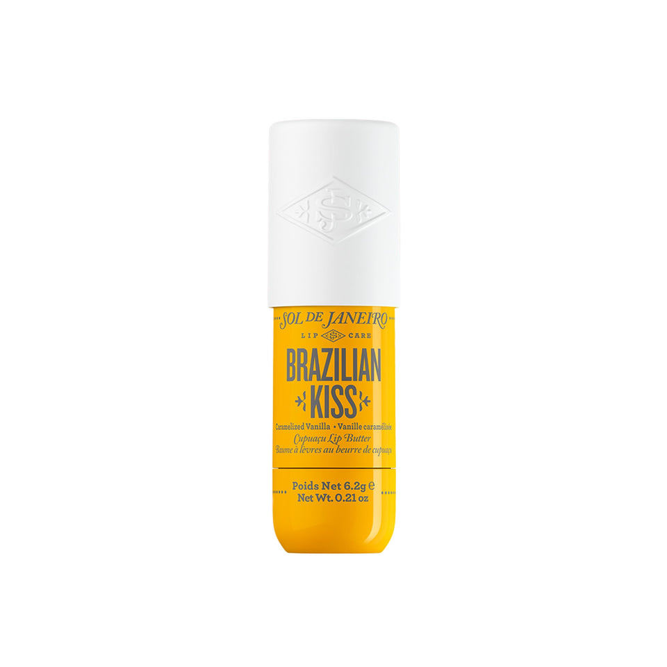Sol de Janeiro jar front view showing hydrating lip butter and branding benefit