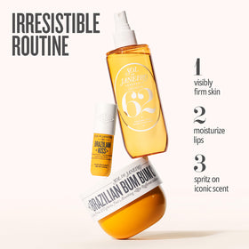 Sol de Janeiro lip butter inside a handbag for on-the-go hydration and convenience benefit