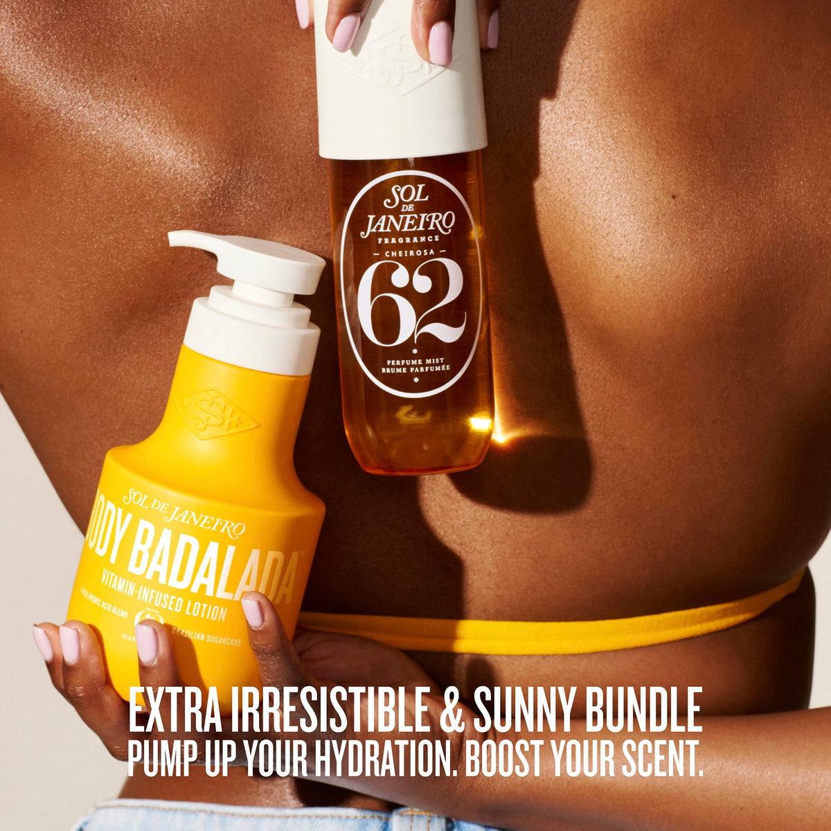 Sol de Janeiro lotion pump dispensing light texture for fast-absorbing hydration