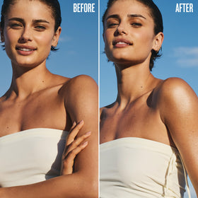 Sol de Janeiro applying oil to forearm demonstrating smooth blendability and non-greasy finish