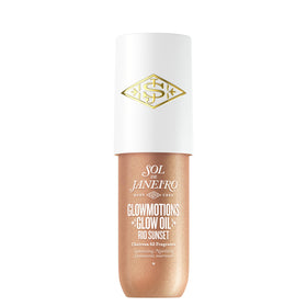 Sol de Janeiro bottle front view showing glow oil and elegant design benefit portable radiance
