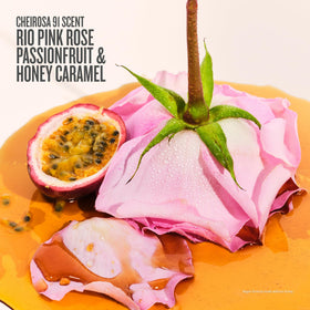 Sol de Janeiro Rosa Charmosa alongside Cheirosa 91 bottle for scent layering benefit