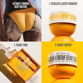 Scrub paired with Bum Bum Cream showing brand scent layering and extended fragrance