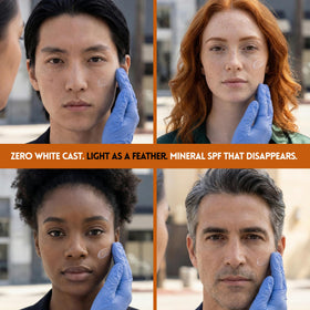 SOL LABS applied under makeup on face illustrating seamless primer effect and no white cast