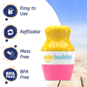 Solar Buddies applicator in hand indicating size and easy grip benefit