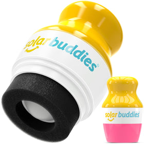 Solar Buddies front view showing pink refillable applicator and travel benefit