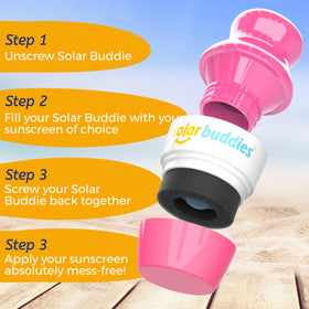 Solar Buddies in use on child demonstrating quick, mess-free application
