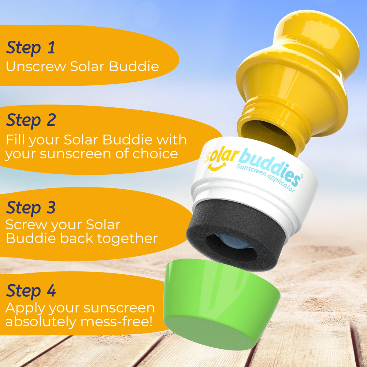Solar Buddies replaceable sponge head highlighting hygienic maintenance