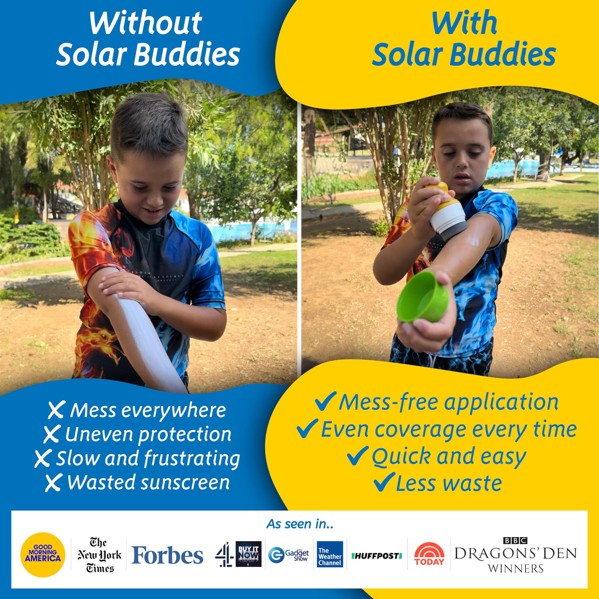 Solar Buddies roller-neck detail demonstrating measured product release for control