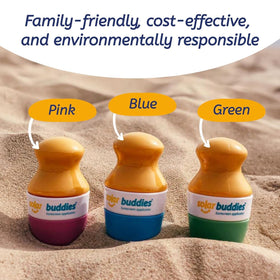 Solar Buddies tucked in a luggage pocket demonstrating carry-on friendly 100ml travel compliance