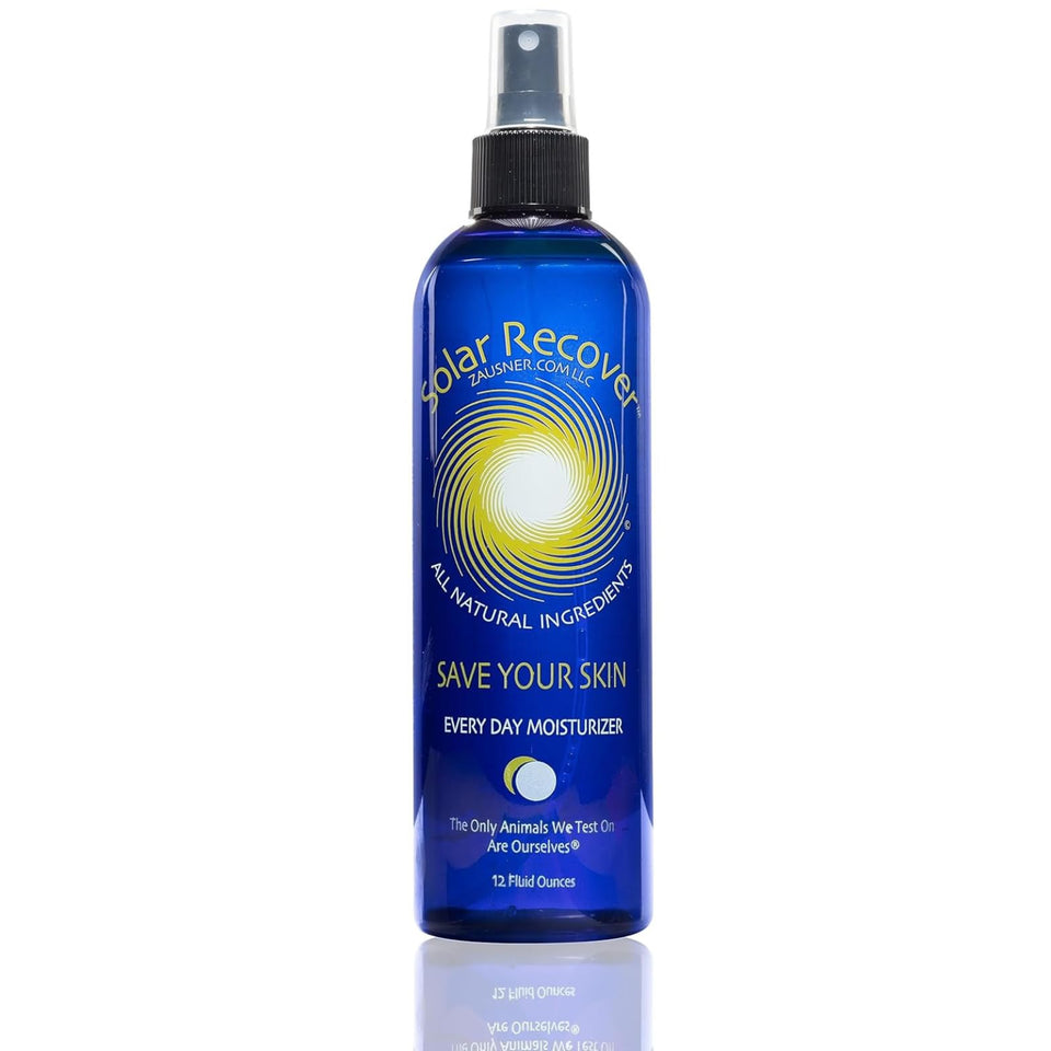 Solar Recover front packaging shows 12 oz bottle and benefits