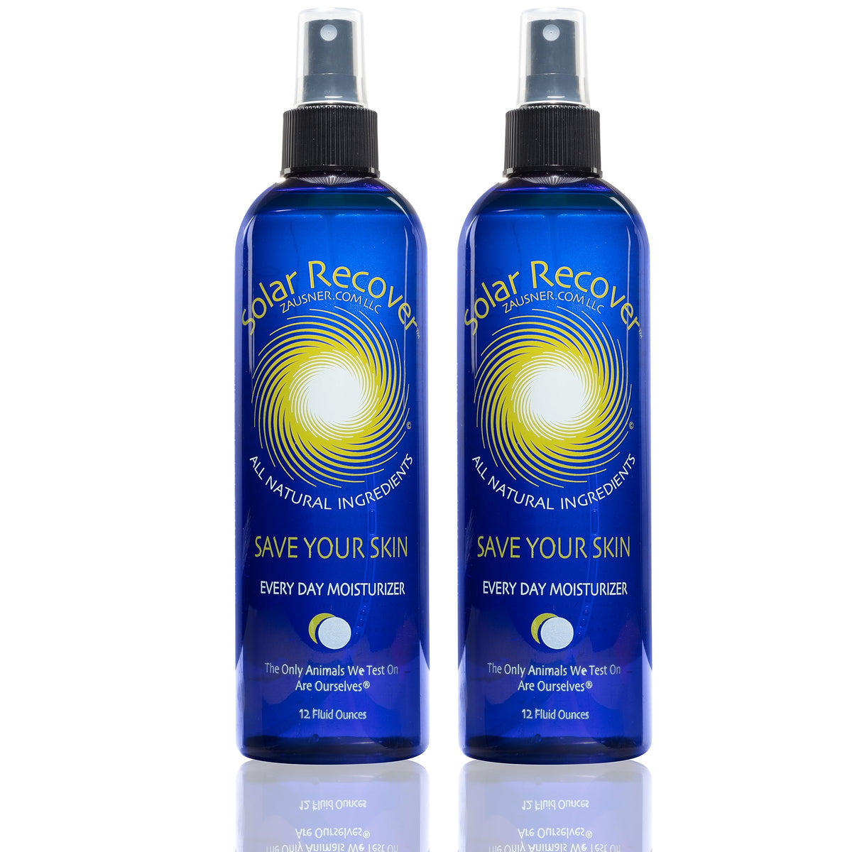Solar Recover front packaging showing 12oz bottle and calming design benefit soothing skin