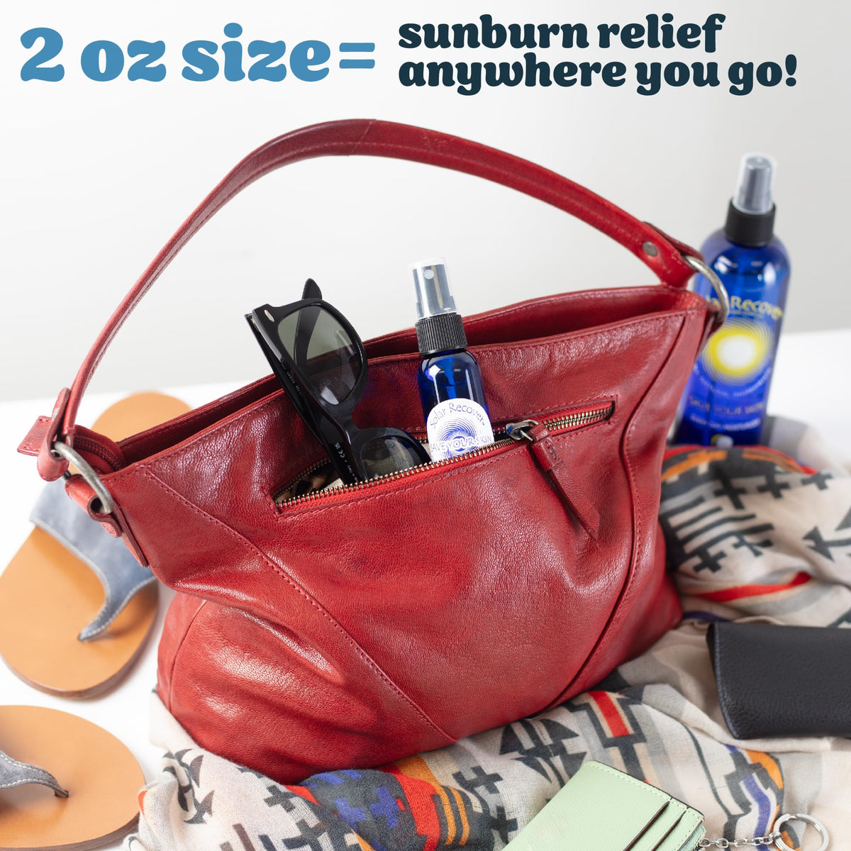 Solar Recover label highlighting vitamin E and calendula for soothing benefits