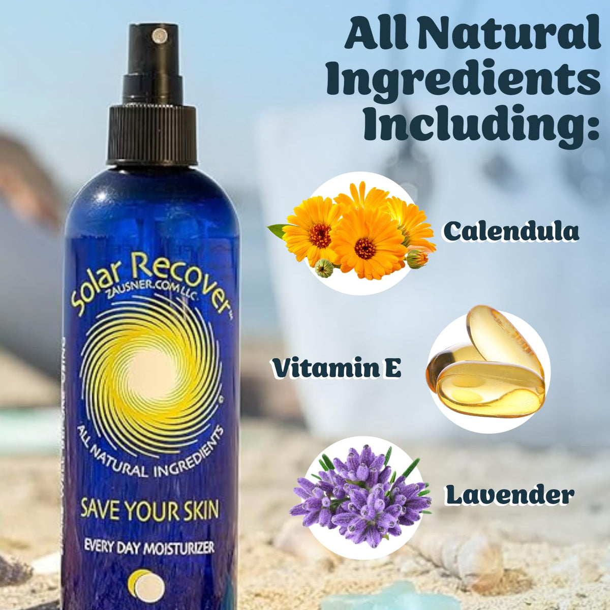 Solar Recover used at beach for post-sun soothing hydration