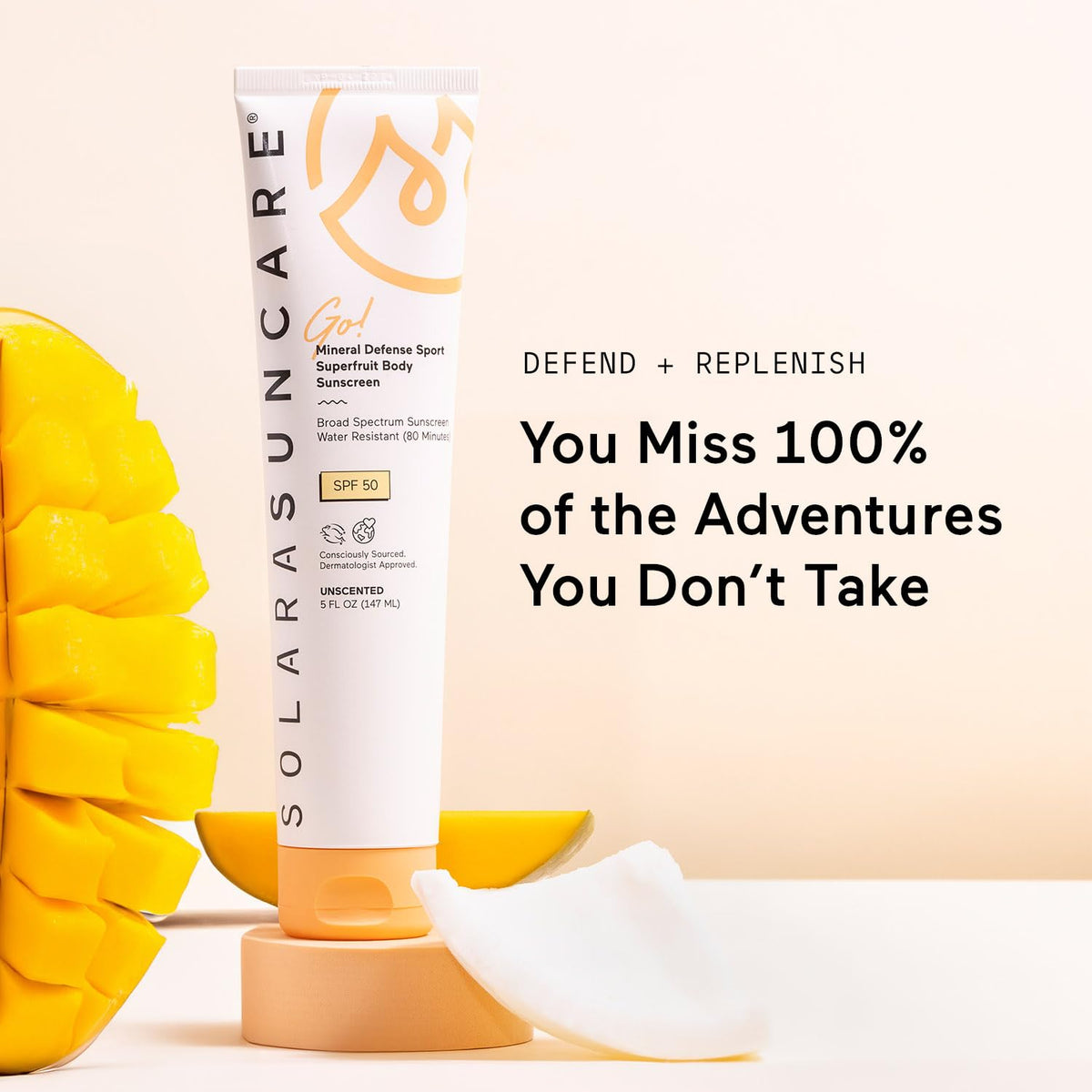 Solara Suncare on a runner at the beach showing active protection