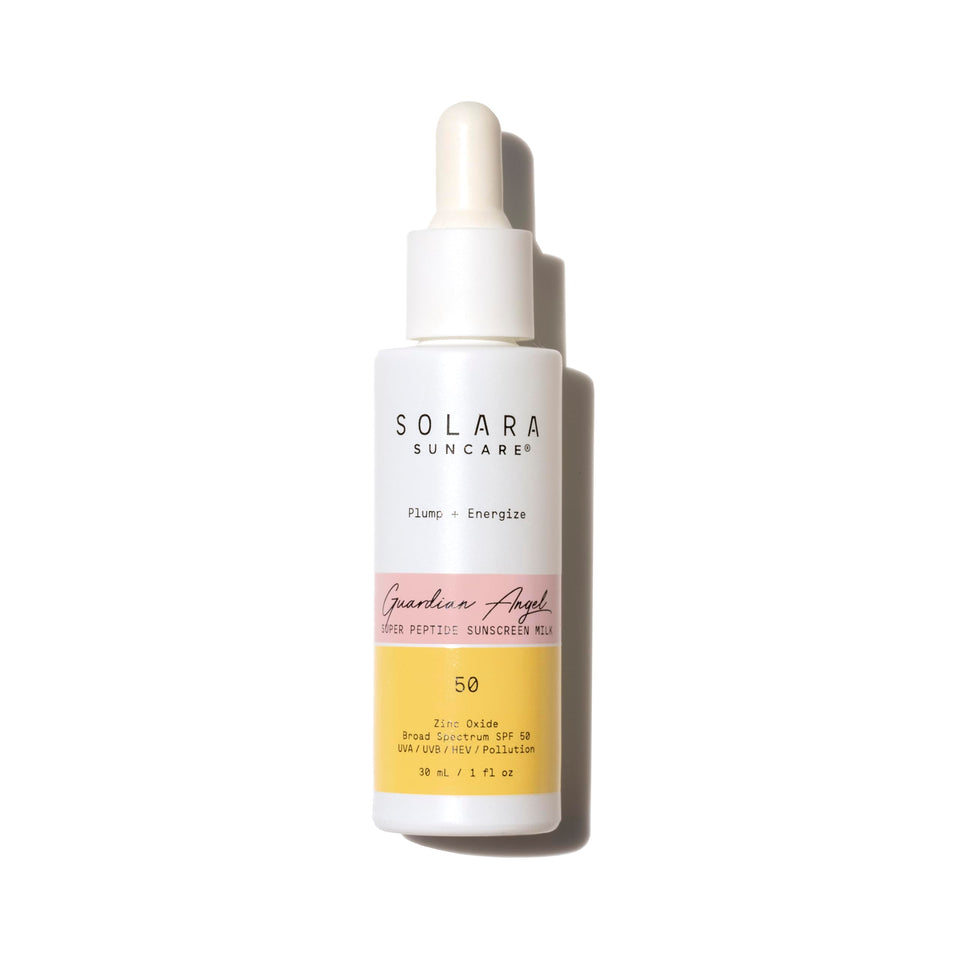 SOLARA SUNCARE front packaging showing SPF 50 and satin finish benefit