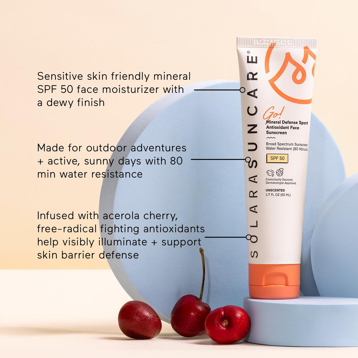 Solara Suncare applied on hand to show blendability and coverage